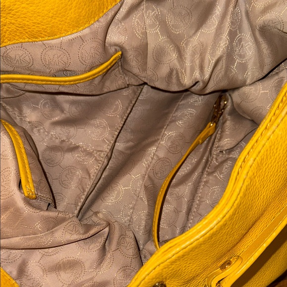 MICHAEL Michael Kors | Zinnia Maragold Yellow Pebbled Leather Satchel -EUC - Picture 3 of 16
